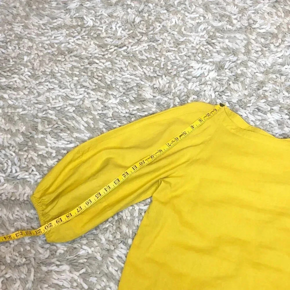 Loft Linen Blend (Linen/Viscose) Blouse with Cute Puff Sleeves, Size M - Picture 5 of 10